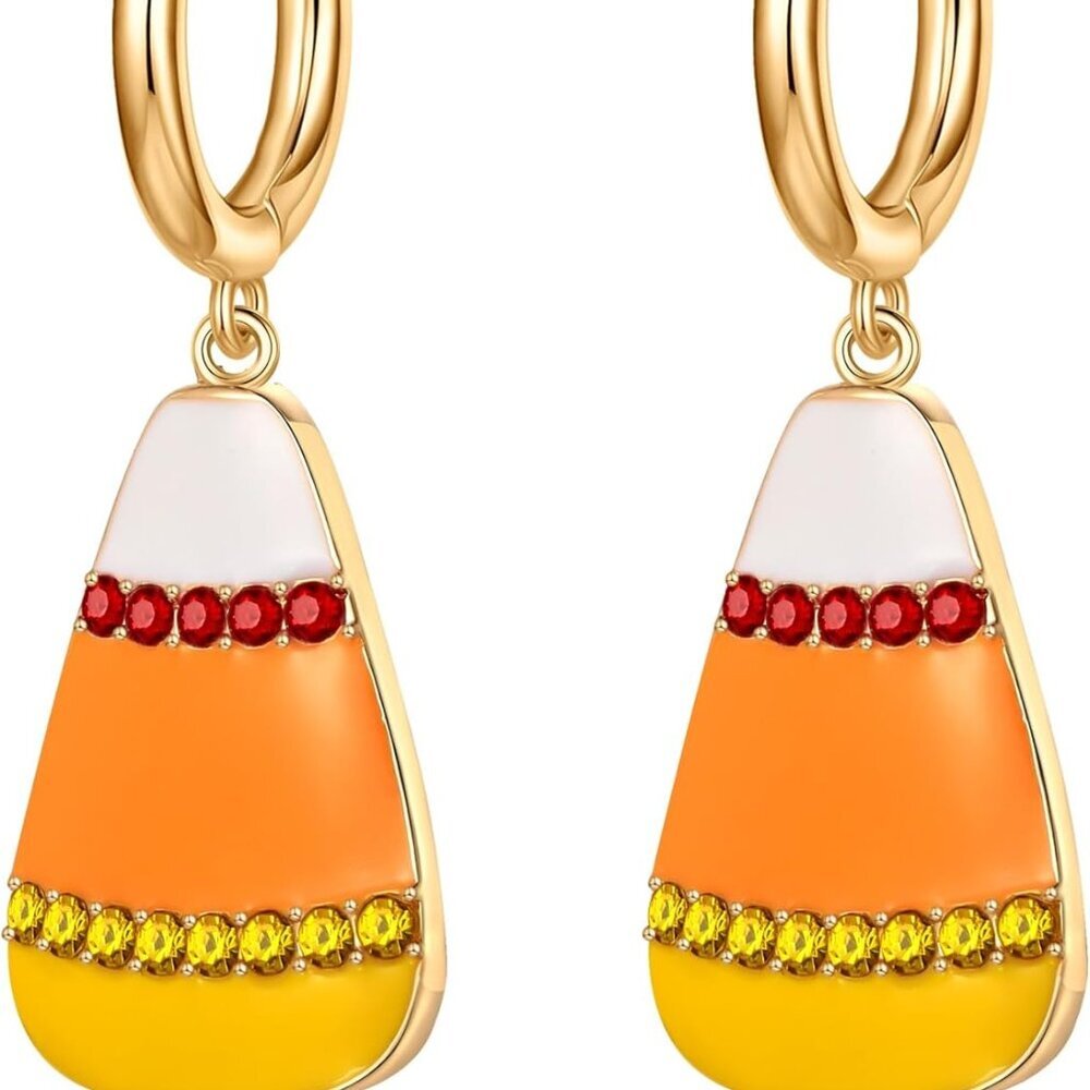 Halloween Earrings Cute Pumpkin Earrings for Women Fun Crystal Pumpkin Stud Earr
